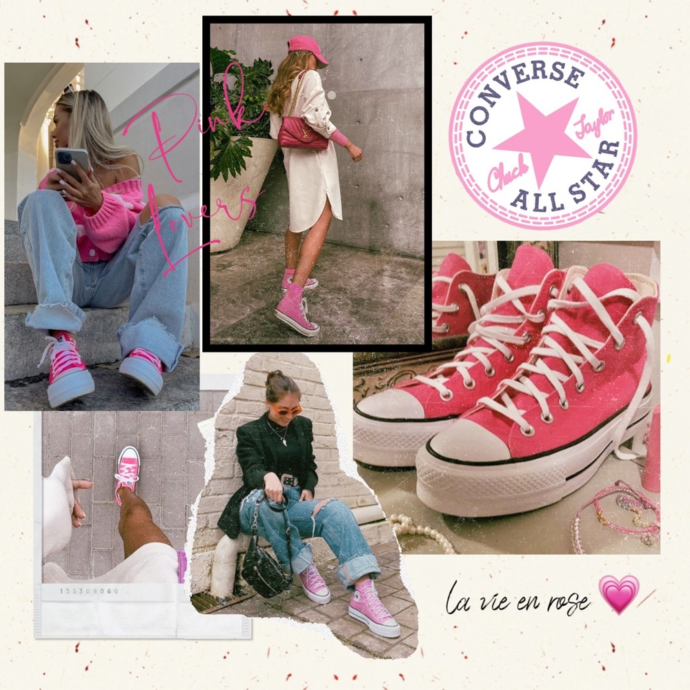 ⭐️ Converse Chuck Taylor All Star Lift Platform High Top Limted Pink Cherry 🍒